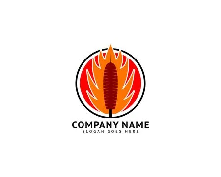 Kebab Logo Template Design Vector Stock Illustration