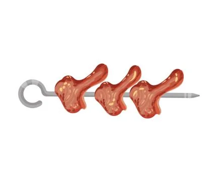 Kebab meat ribs. Vector illustration on white background. Stock Illustration