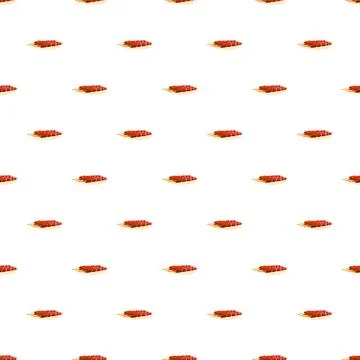 Kebab meat skewers seamless pattern background Stock Illustration