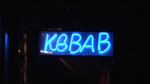 Kebab neon sign. Video stock 42678133