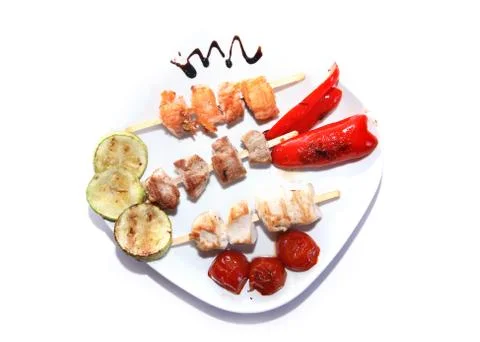 Kebab On Plate Stock Photos