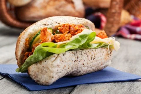 Kebab sandwich on a table Stock Photos