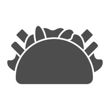 Kebab solid icon, Street food concept, Burrito sign on white background, Doner Illustrazione stock