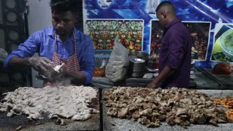 Kebab-stall-Ramadan-2 Stock Footage 236966333