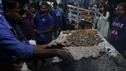 Kebab-stall-Ramadan Stock Footage 236966332