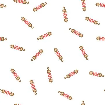 Kebab with vegetables on stick vector seamless pattern Stock Illustration