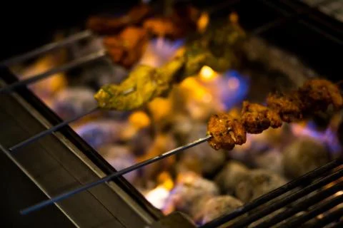 Kebabs Over the Fire Stock Photos