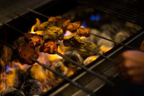 Kebabs Over the Fire Stock Photos