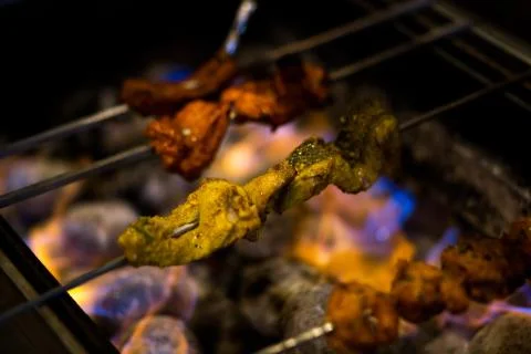 Kebabs Over the Fire Stock Photos