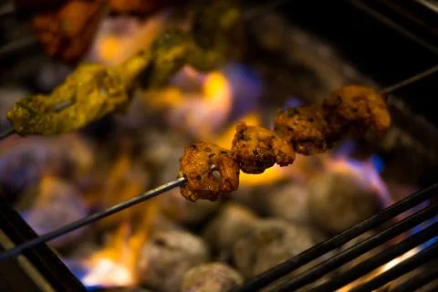 Kebabs Over the Fire Stock Photos
