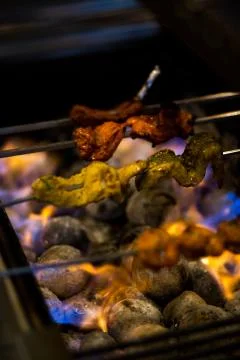 Kebabs Over the Fire Stock Photos