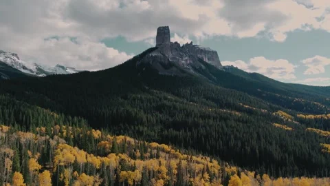 Kebler Pass Fall Colors and Mountain Views 4k Drone video Stock Footage 293522860