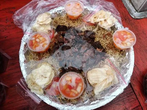 Kebuli rice is a typical Middle Eastern. Foto stock