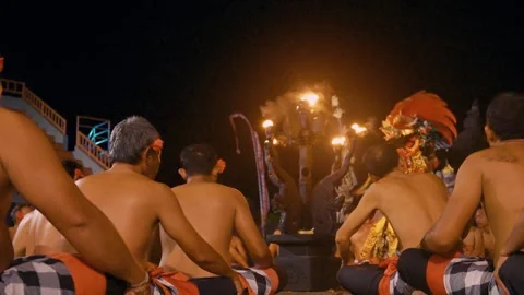 Kecak And Fire Dance Performance, Uluwatu, Bali Video stock 261804707
