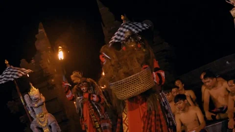 Kecak And Fire Dance Performance, Uluwatu, Bali Stock Footage 261848754