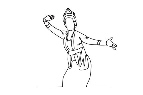 Kecak dance performed by one dancer Stock Illustration