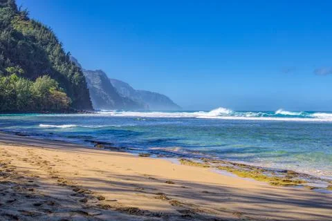 Ke'e Beach Stockfoto's