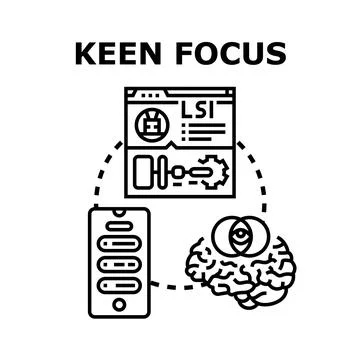 Keen focus developing new business solutions Stock Illustration
