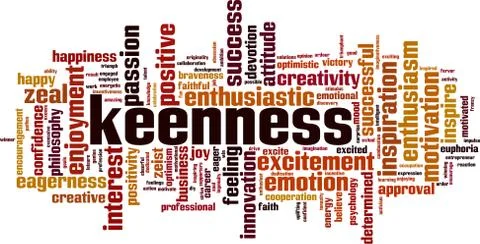 Keenness word cloud Stock Illustration