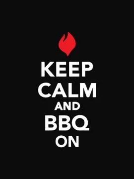 Keep Calm and BBQ red sign making a great barbecue concept. Stock Illustration