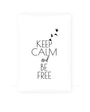 Keep calm and be free, vector. Wording design, lettering Stock Illustration