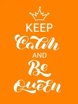 Keep calm and be queen lettering. Vector illustration for clothing Stock Illustration