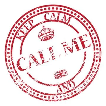 Keep Calm And Call Me Stamp Stock Illustration