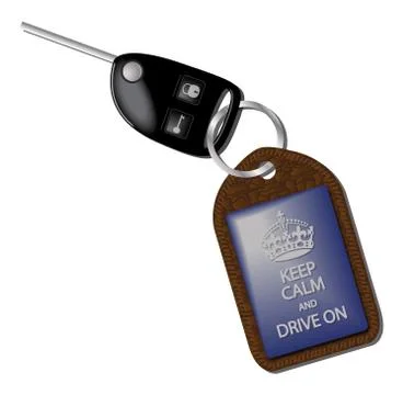 Keep Calm And Drive On Keyring Stock Illustration
