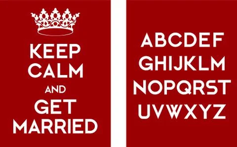 Keep calm and get married poster Stock Illustration