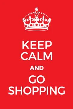 Keep Calm and go shopping poster Ilustração Stock
