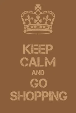 Keep Calm and go shopping poster Ilustração Stock