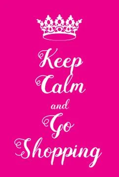 Keep Calm and go shopping poster Ilustração Stock