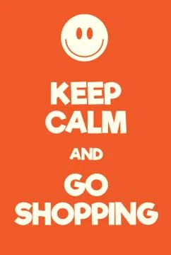 Keep Calm and go shopping poster Ilustração Stock