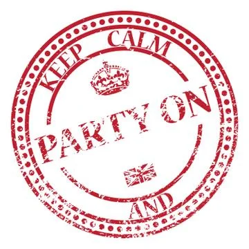 Keep Calm And Party On Stamp Stock Illustration