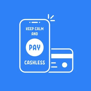 Keep calm and pay cashless with phone Stock Illustration