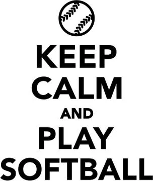 Keep calm and play softball Stock Illustration