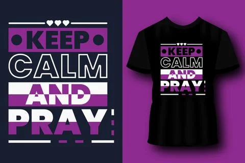 Keep calm and pray retro typography t-shirt Design 库存插图