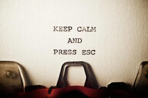 Keep calm and press esc Stock Photos