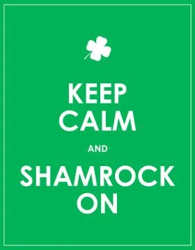 Keep calm and shamrock on - vector background Stock Illustration