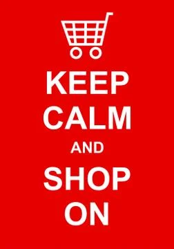 Keep Calm and Shop On Stock-Illustration