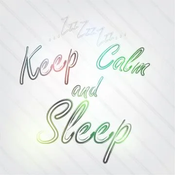 Keep calm and sleep typography 스톡 일러스트