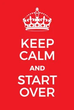 Keep Calm and Start Over poster Ilustração Stock