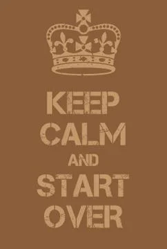 Keep Calm and Start Over poster Ilustração Stock