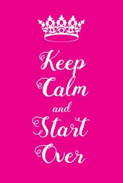 Keep Calm and Start Over poster Ilustração Stock
