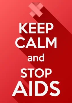 Keep Calm and stop AIDS. Card or invitation Ilustración de archivo
