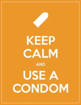 Keep calm and use a condom Stock Illustration