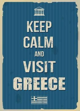 Keep calm and visit Greece retro poster Stock Illustration