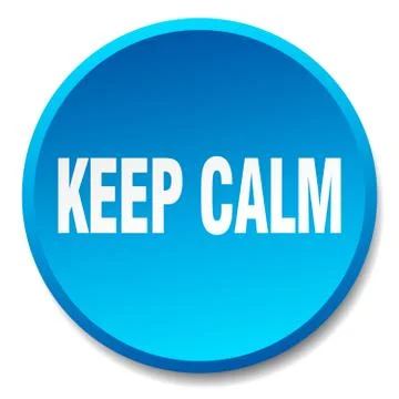Keep calm blue round flat isolated push button Illustrazione stock