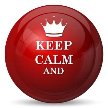 Keep calm icon. Internet button on white background.. Illustrazione stock