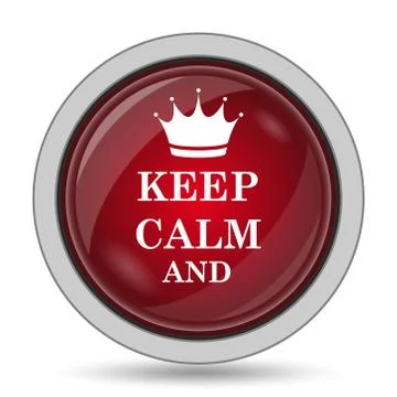 Keep calm icon. Internet button on white background.. Stock Illustration